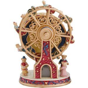 Gift Wrapped Rotating Ferris Wheel Bear Music box for Women Christmas Holiday
